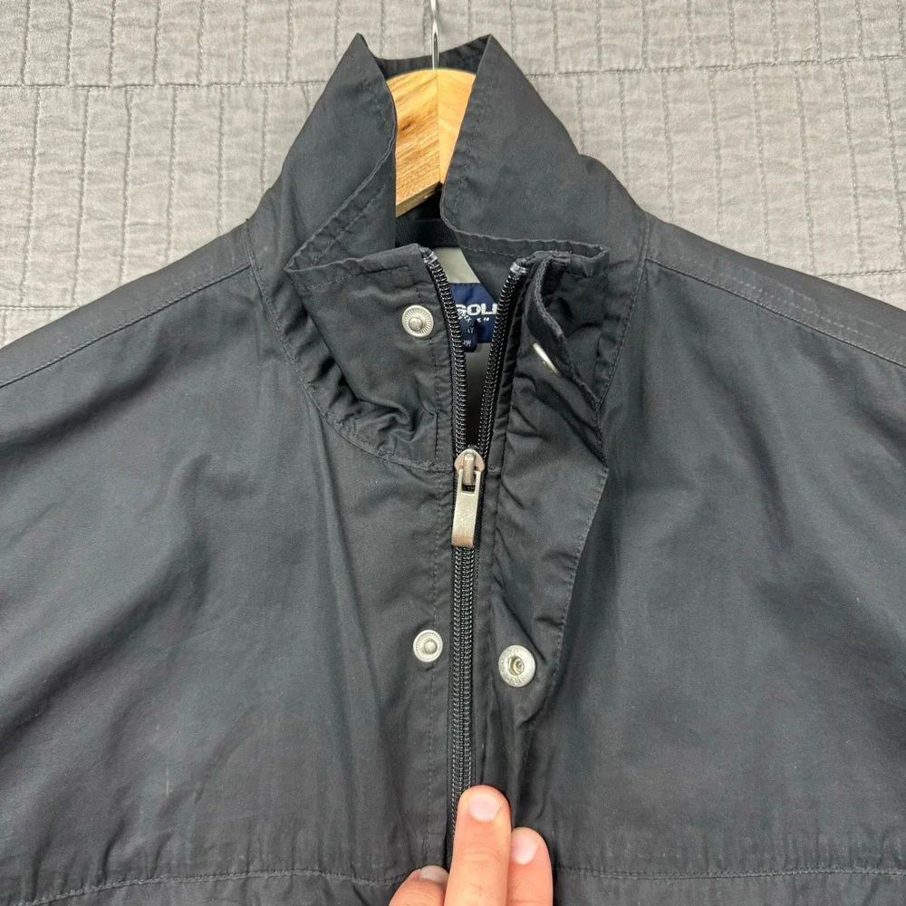 Vintage Polo Golf Ralph Lauren Jacket Men Small Black Performance Windbreaker